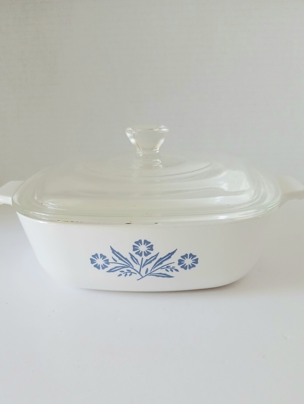 Vtg Corningware Casserole Blue Cornflower P-1-B With Glass Lid